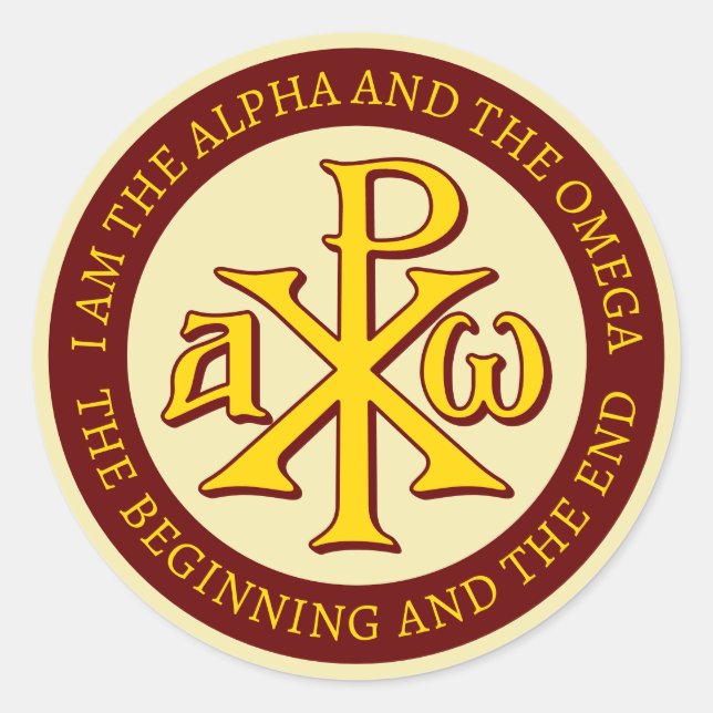 Chi Rho Christogram Classic Round Sticker (Front)