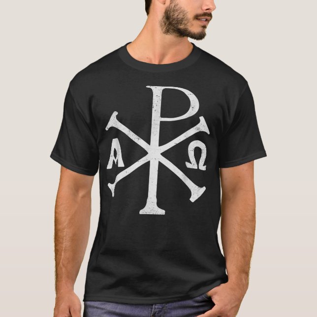Chi Rho  Christogram Greek Good Chrismon Jesus Chr T-Shirt (Front)