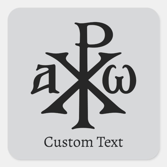 Chi Rho Christogram Square Sticker (Front)