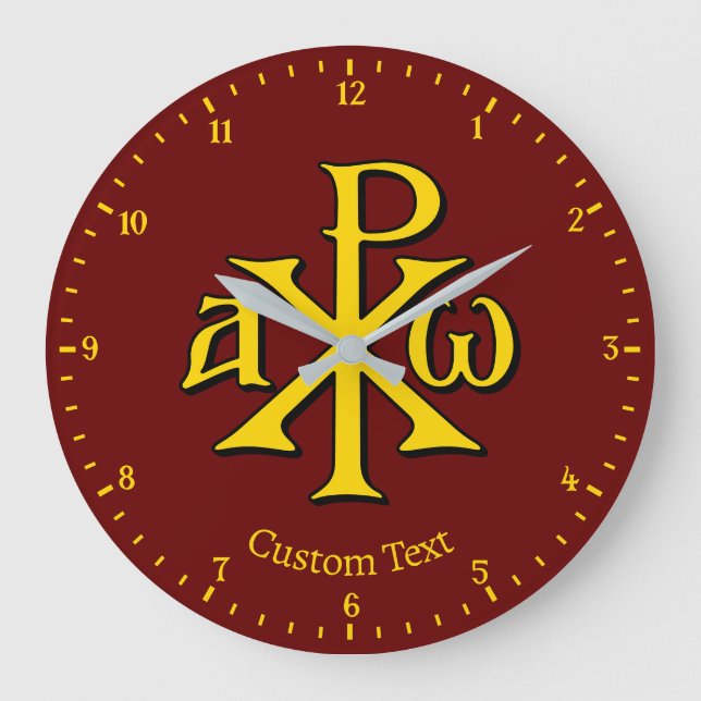 Chi Rho Christogram Wall Clock (Front)