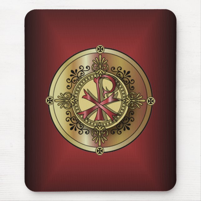 Chi-Rho Monogram ~ Christian Symbol P & X Mouse Pad (Front)
