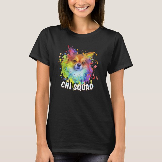 Chi Squad Chihuahua Fur Mom Chiwawa Fur Dad Animal T-Shirt (Front)
