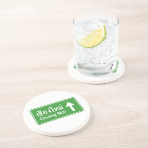 Chiang Mai Ahead ⚠ Thai Highway Traffic Sign ⚠ Coaster