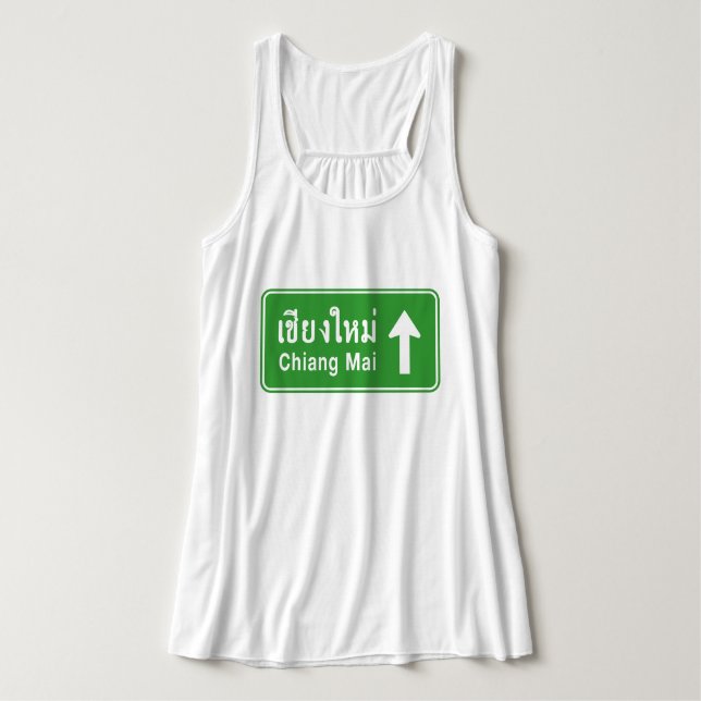 Chiang Mai Ahead ⚠ Thai Highway Traffic Sign ⚠ Singlet (Design Front)