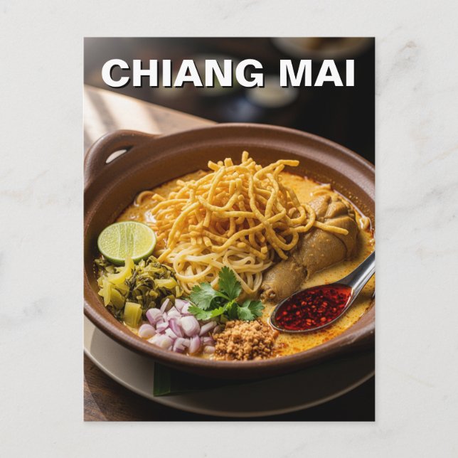 Chiang Mai Khao Soi Thai Food Postcard (Front)