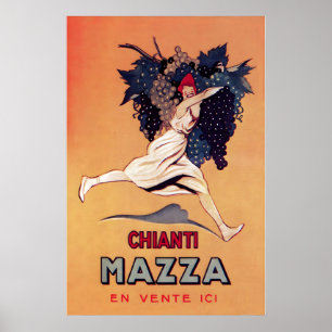 Chianti Tuscany Wine Bottle Champagne Food and Poster