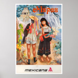 Chiapas Art Mexico Travel Poster Mexican Print