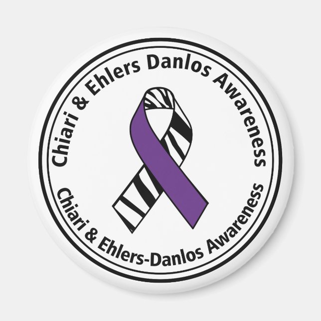 Chiari and EDS Zebra Stripe Ribbon Magnet (Front)