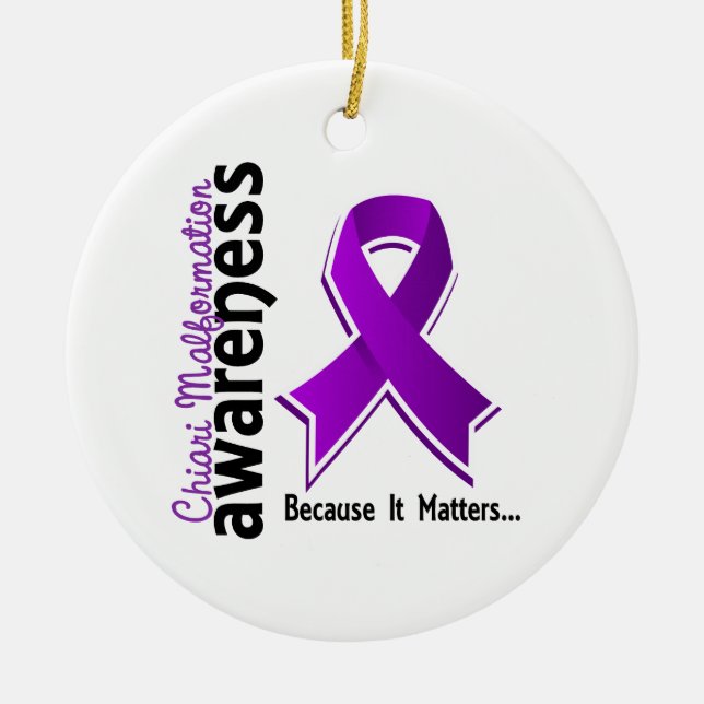 Chiari Malformation Awareness 5 Ceramic Tree Decoration (Front)
