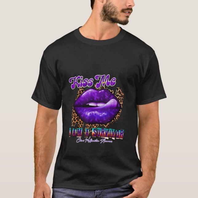 Chiari Malformation Awareness Kiss Me I'm Survivor T-Shirt (Front)