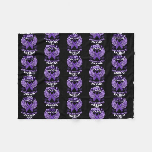 Chiari Malformation Awareness Mother Support Fleece Blanket (Front (Horizontal))