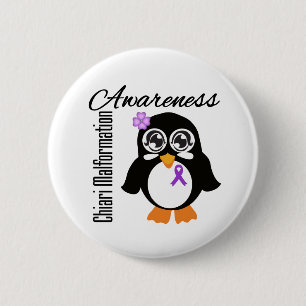 Chiari Malformation Awareness Penguin 6 Cm Round Badge