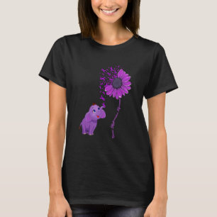 Chiari Malformation Awareness Purple Sunflower Ele T-Shirt