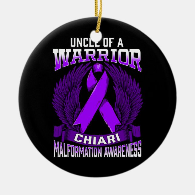 Chiari Malformation Awareness Uncle Support Ceramic Tree Decoration (Front)