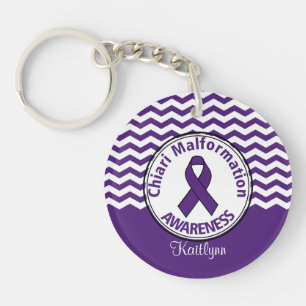 Chiari Malformation Awarness Monogram Keychain