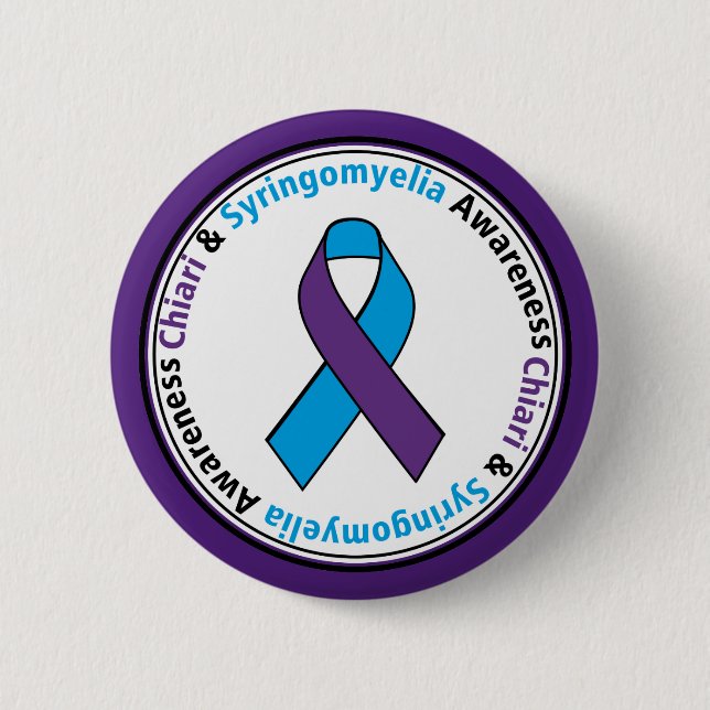 Chiari & Syringomyelia Awareness Ribbon Button (Front)
