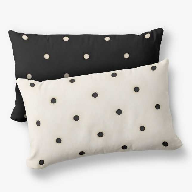 Chiaroscuro Polka Dots Reversible 2-Sided Lumbar Cushion (Flip the pillow for a different look)
