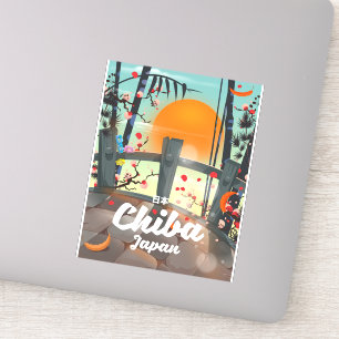 Chiba Japan vintage travel poster print art.