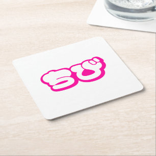 Chibi ちび Japanese Nihongo Hiragana Script Square Paper Coaster