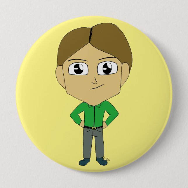 chibi    10 cm round badge (Front)