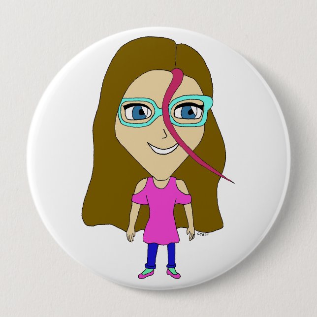chibi  10 cm round badge (Front)