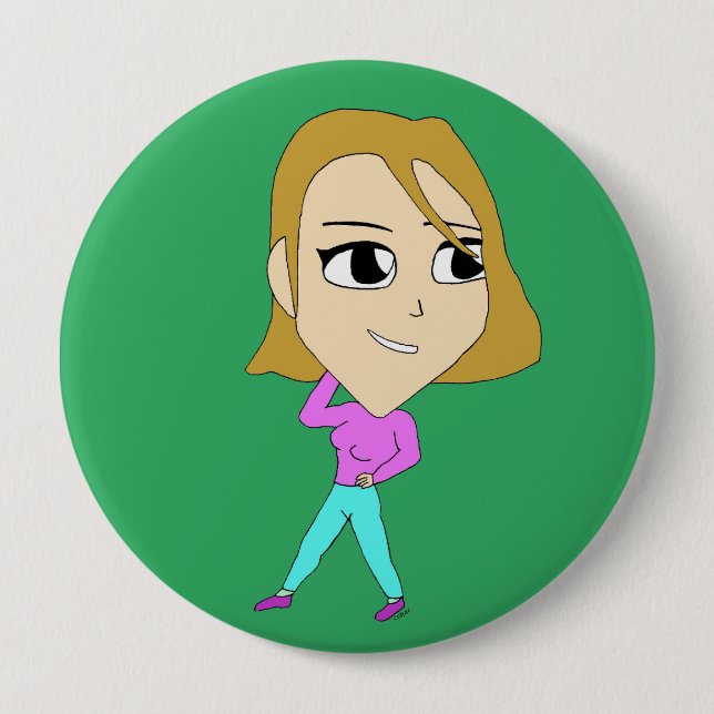 chibi     10 cm round badge (Front)