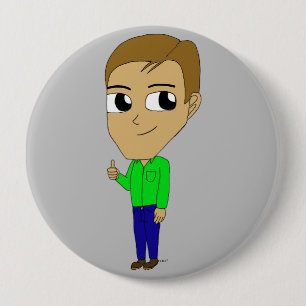 chibi    10 cm round badge