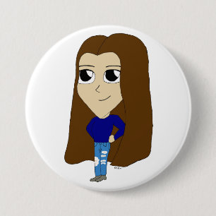 chibi  7.5 cm round badge