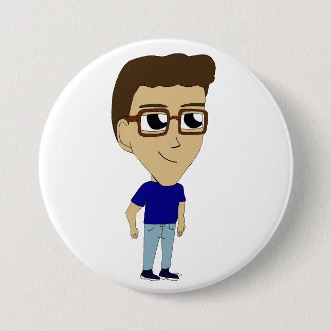 chibi  7.5 cm round badge (Front)