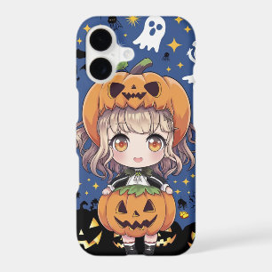 Chibi Anime Girl in Pumpkin Costume
