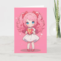 Chibi Anime Girl Pink Love