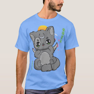 Chibi Anime Neko Pastel Goth Sakura Cat Angelcore  T-Shirt