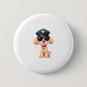 Chibi Anime Police Poodle Dog 6 Cm Round Badge