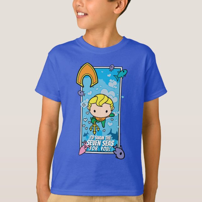 Chibi Aquaman - I'll Swim The Seven Seas T-Shirt (Front)