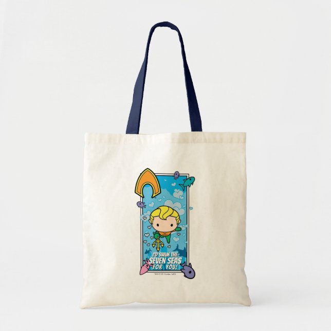 Chibi Aquaman - I'll Swim The Seven Seas Tote Bag (Front)