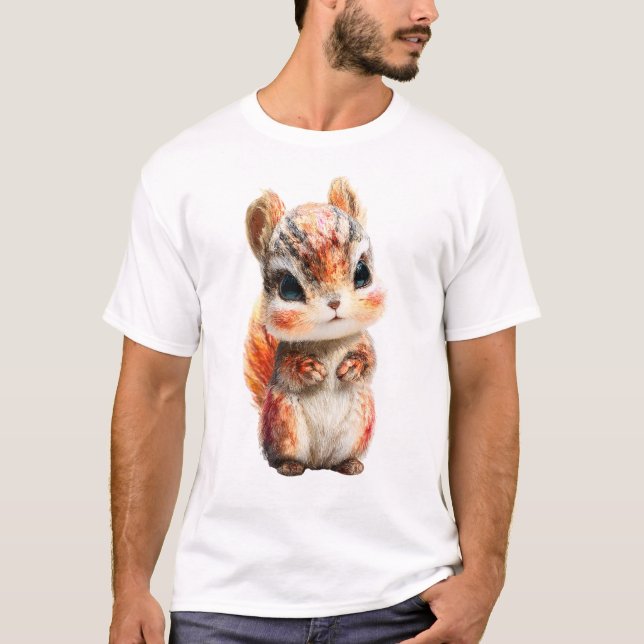 Chibi Autumn Chipmunk Forest Dweller Men T-Shirt (Front)
