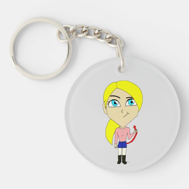 chibi "bad" girl  key ring (Front)