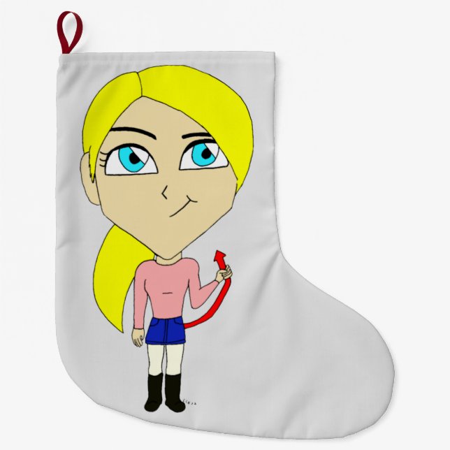 chibi "bad" girl large christmas stocking (Front)