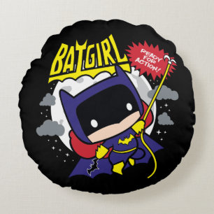 Chibi Batgirl Ready For Action Round Cushion
