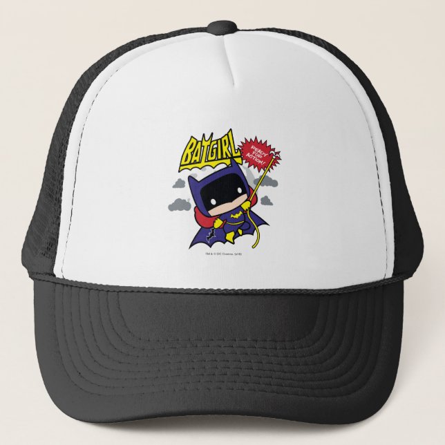 Chibi Batgirl Ready For Action Trucker Hat (Front)