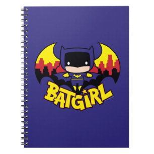 Chibi Batgirl With Gotham Skyline & Logo Spiral Notebook