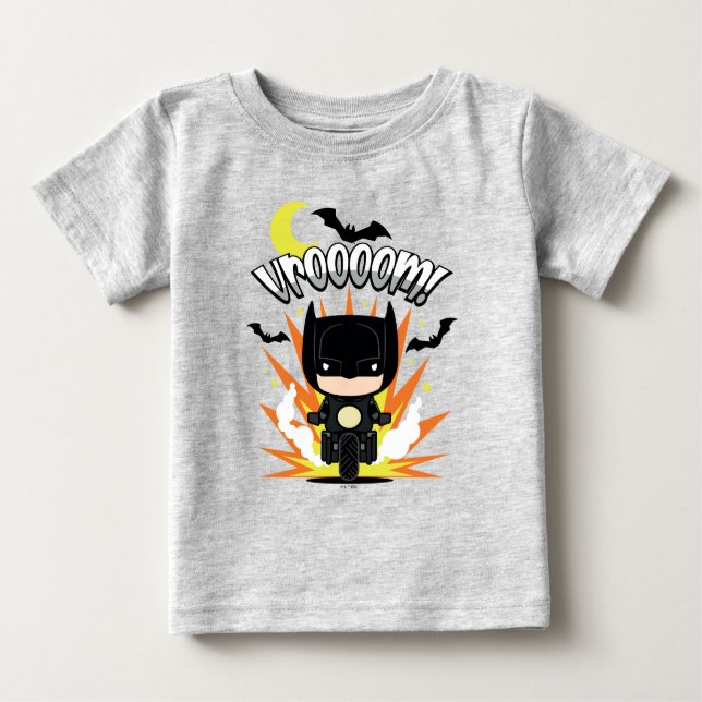 Chibi Batman Batcycle Baby T-Shirt (Front)