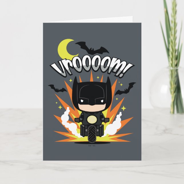 Chibi Batman Batcycle Card (Front)