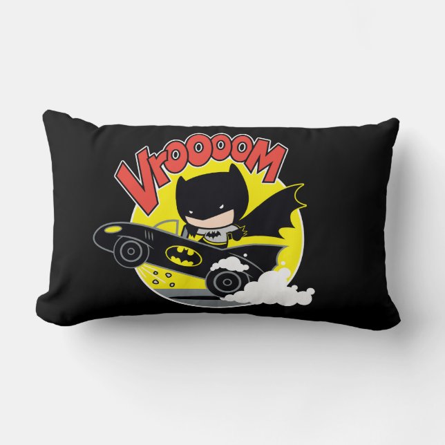 Chibi Batman In The Batmobile Lumbar Cushion (Front)