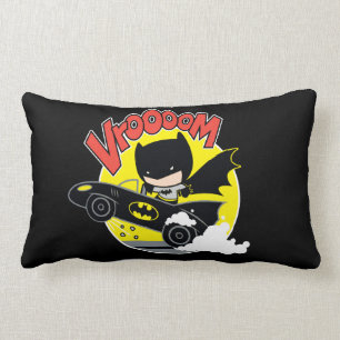 Chibi Batman In The Batmobile Lumbar Cushion
