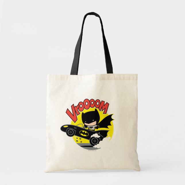 Chibi Batman In The Batmobile Tote Bag (Front)