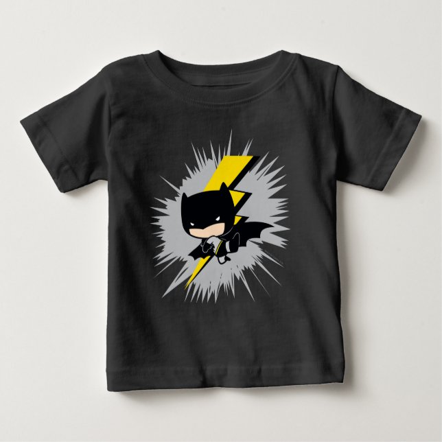 Chibi Batman Lightning Kick Baby T-Shirt (Front)