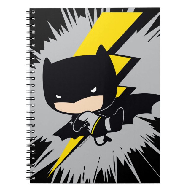 Chibi Batman Lightning Kick Spiral Notebook (Front)