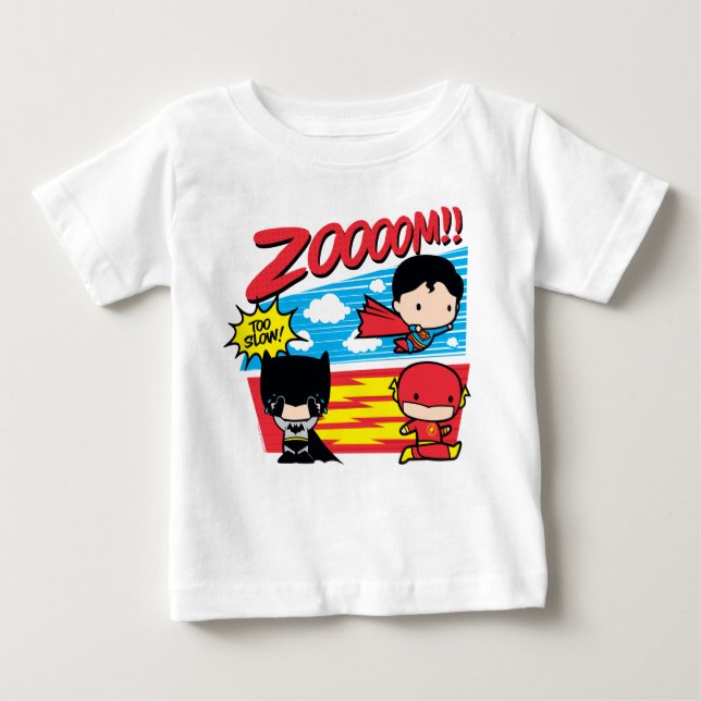 Chibi Batman Too Slow! Baby T-Shirt (Front)