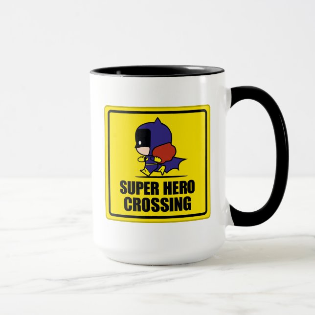 Chibi Batwoman Super Hero Crossing Sign Mug (Right)
